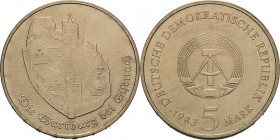 Kursmünzen
 5 Mark 1983. Wartburg Jaeger 1586 Vorzüglich-prägefrisch