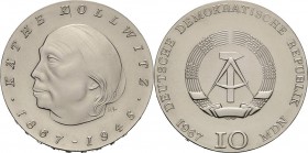 Gedenkmünzen
 10 MDN 1967. Kollwitz Jaeger 1519 Vorzüglich-prägefrisch
