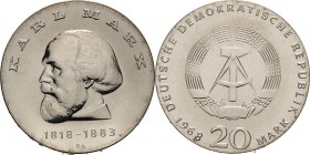 Gedenkmünzen
 20 Mark 1968. Marx Jaeger 1521 Fast Stempelglanz