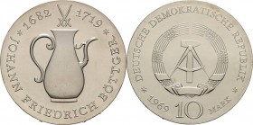 Gedenkmünzen
 10 Mark 1969. Böttger Jaeger 1527 Vorzüglich-Stempelglanz