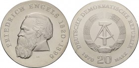 Gedenkmünzen
 20 Mark 1970. Engels Jaeger 1529 Fast Stempelglanz