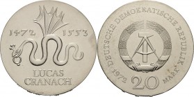 Gedenkmünzen
 20 Mark 1972. Cranach Jaeger 1538 Fast vorzüglich