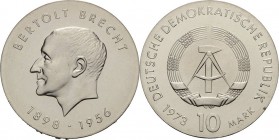 Gedenkmünzen
 10 Mark 1973. Brecht Jaeger 1544 Vorzüglich-Stempelglanz