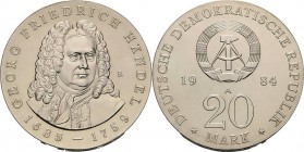 Gedenkmünzen
 20 Mark 1984. Händel Jaeger 1595 Vorzüglich-prägefrisch