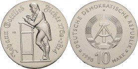 Gedenkmünzen
 10 Mark 1990. Fichte Jaeger 1636 Stempelglanz/vorzüglich-Stempelglanz