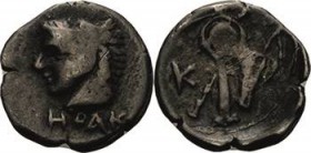Bithynien
 Obol 4. Jahrhundert v. Chr. Kopf des Herakles mit Löwenhaube nach links, HPAK / Tropaion mit angelehnter Keule zwischen Keule und K BMC - ...