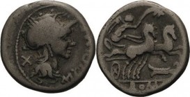 Römische Republik
M. Cipius M.F. 115-114 v. Chr Denar Rom Kopf der Roma mit geflügeltem Greifenhelm nach rechts, dahinter Wertzeichen X, M CIPI M F /...