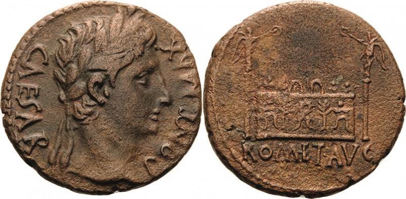 Kaiserzeit
Augustus 27-14 v. Chr As 10/7 v. Chr. Lugdunum Kopf mit Lorbeerkranz...