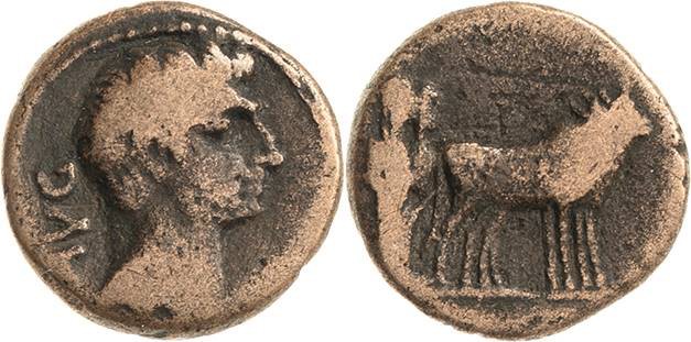 Kaiserzeit
Augustus 27-14 v. Chr Bronze, Berytus/Phoenicia Postume Prägung Kopf...