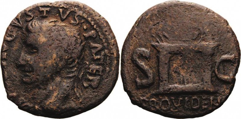 Kaiserzeit
Augustus 27 v. Chr.-14 n. Chr As 34/37, Rom Kopf mit Strahlenkrone n...
