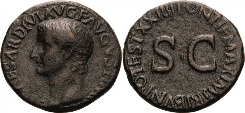 Kaiserzeit
Tiberius 14-37 As 22/23, Rom Kopf nach links, TI CAESAR DIVI AVG F A...