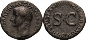 Kaiserzeit
Tiberius 14-37 As 22/23, Rom Kopf nach links, TI CAESAR DIVI AVG F AVGVST IMP VIII / SC, PONTIF MAXIM TRIBVN POTEST XXIIII RIC 44 C. 25 Ka...