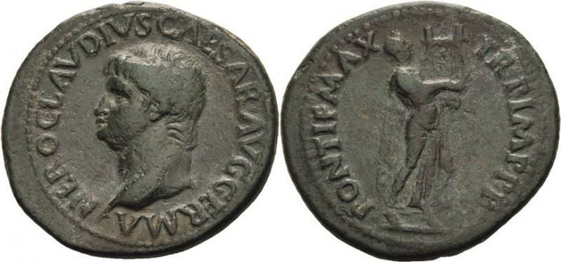 Kaiserzeit
Nero 54-68 As 60/65, Rom Ludi Quinquennalia. Kopf nach links, NERO C...