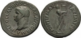 Kaiserzeit
Nero 54-68 As 60/65, Rom Ludi Quinquennalia. Kopf nach links, NERO CAVDIVS CAESAR AVG GERMA / Nero als Apollo Citharoedus steht nach recht...