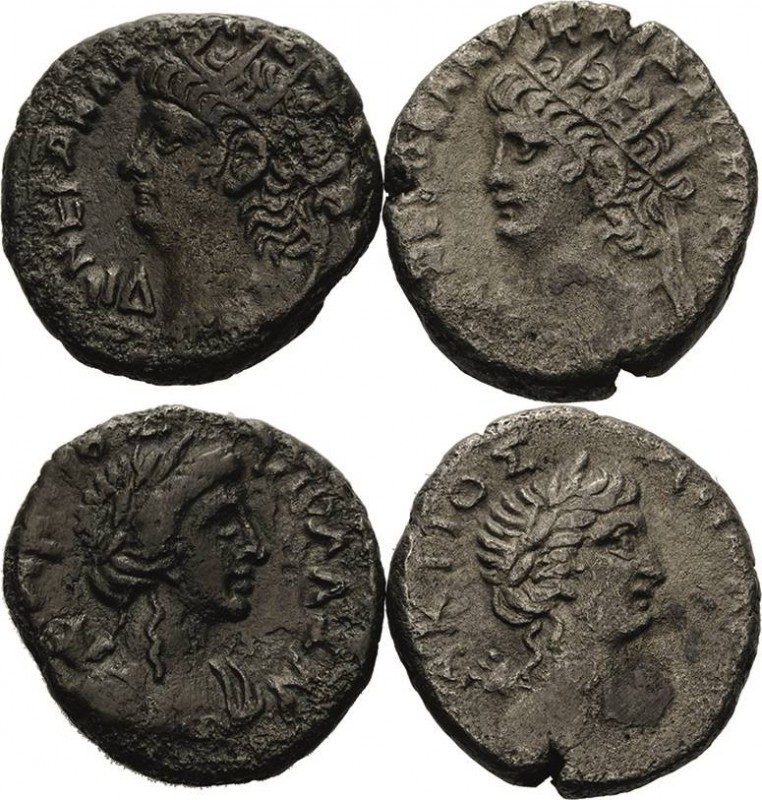 Kaiserzeit
Nero 54-68 Bi-Tetradrachme 67/68 (= Jahr 14), Alexandria Kopf mit St...