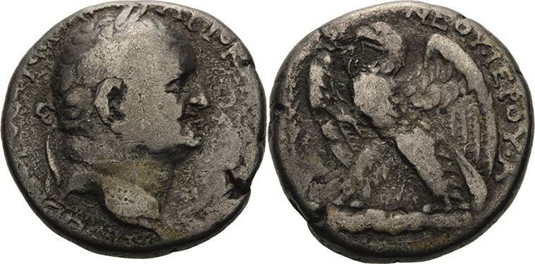 Kaiserzeit
Vespasian 69-79 Tetradrachme 69 (= Jahr 1), Seleucis und Pieria Kopf...