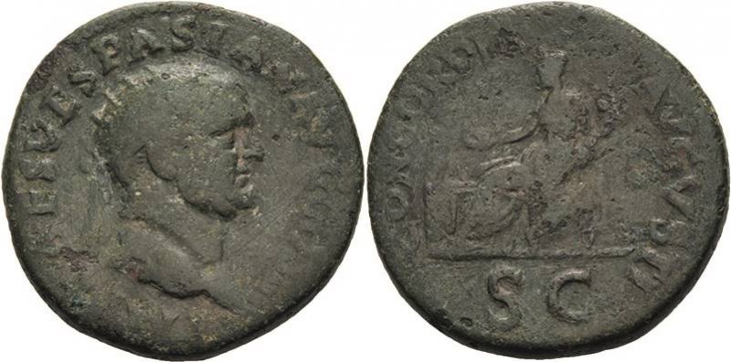 Kaiserzeit
Vespasian 69-79 Dupondius 71/72, Rom Kopf mit Strahlenkrone nach rec...
