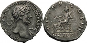 Kaiserzeit
Hadrian 117-138 Denar 119/122, Rom, Kopf mit Lorbeerkranz nach rechts, IMPCAESAR TRAIAN HADRIANVS AVG / Salus sitzt nach links mit Patera,...