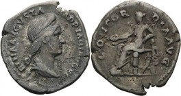 Kaiserzeit
Sabina 119-137 Denar 128/136, Rom Brustbild mit Diadem nach rechts, SABINA AVGSTVSTA HADRIANI AVG PP / Concordia sitzt auf von Spes getrag...