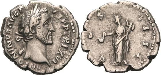 Kaiserzeit
Antoninus Pius 138-161 Denar 152-153, Rom Belorbeerter Kopf nach rec...
