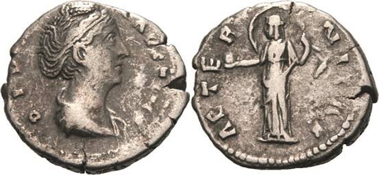 Kaiserzeit
Faustina maior, Gemahlin des Antoninus Pius + 141 Denar nach 141, Ro...