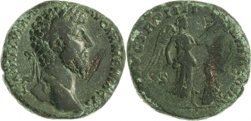 Kaiserzeit
Marcus Aurelius 161-180 Sesterz 163/164, Rom Kopf mit Lorbeerkranz n...