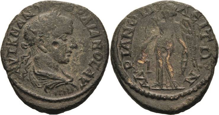 Kaiserzeit
Gordianus III. 238-244 Bronze 238/242, Hadrianopolis Brustbild nach ...