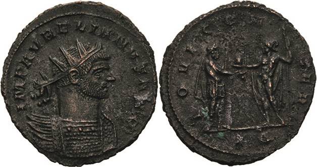 Kaiserzeit
Aurelianus 270-275 Antoninian 270-275, Rom 4. Offizin. Brustbild mit...