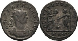 Kaiserzeit
Aurelianus 270-275 Antoninian 270/275, Serdica Brustbild mit Strahlenkrone nach rechts, IMP AVRELIANVS AVG / Viktoria überreicht Aurelian ...