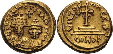 Heraclius mit Heraclius Constantinus 613-641 Dicksolidus 620/621, Karthago Beide...