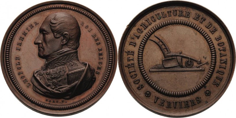 Belgien-Königreich
Leopold I. 1830-1865 Bronzemedaille o.J. (Hart) Société d'ag...