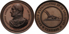 Belgien-Königreich
Leopold I. 1830-1865 Bronzemedaille o.J. (Hart) Société d'agriculture et de botanique. Brustbild nach links / Pflug. 41 mm, 28,38 ...