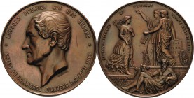 Belgien-Königreich
Leopold I. 1830-1865 Bronzemedaille 1863 (L. Wiener) Auf die Festlichkeiten in Antwerpen anlässlich der Freimachung der Schelde vo...