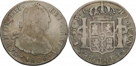 Bolivien
Karl IV. 1788-1808 4 Reales 1808, PTS/PJ-Potosi KM 72 Cayon 13002 Schön/schön-sehr schön