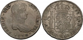 Bolivien
Ferdinand VII. 1808-1825 8 Reales 1823, PTS/PI-Potosi KM 84 Cayon 15202 Davenport 324 Fast vorzüglich/vorzüglich