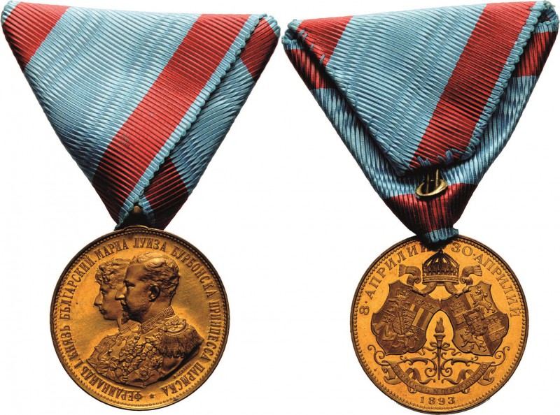 Bulgarien
Ferdinand I. 1887-1918 Vergoldete Bronzemedaille 1893 (A. Scharff) Au...