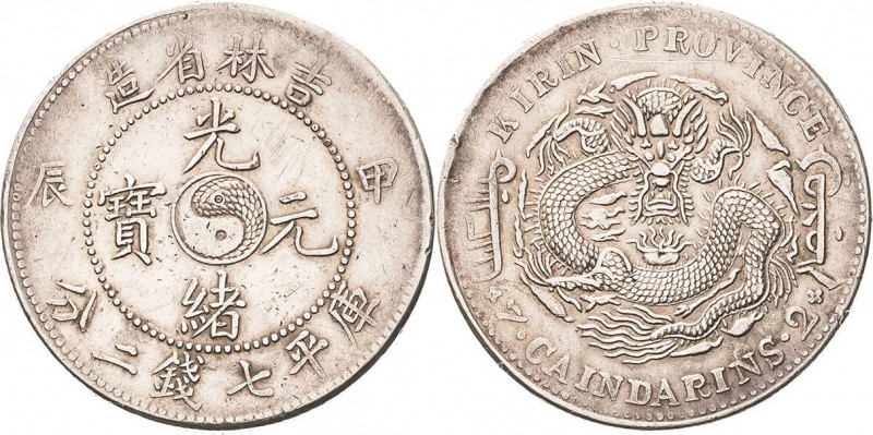 China
Kuang-Hsu 1874-1908 Dollar (7 Mace 2 Candareens) 1904. Provinz Kirin L/M ...