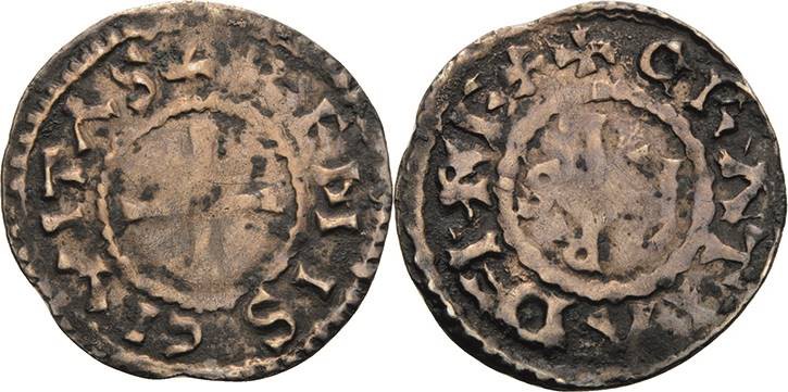 Frankreich
Karl der Kahle 840-877 Denar, Reims Kreuz im Perlkreis, REMIS CIVITA...