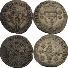 Frankreich
Heinrich II. 1547-1559 Douzain aux croissants 1549, B-Rouen und 1555, 9-Rennes Duplessy 997 Ciani 1305 Sehr schön
