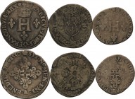 Frankreich
Heinrich II. 1547-1559 Gros de six blancs dit gros de Nesle 1550, A-Paris 1/2 gros de Nesle 1551 A-Paris. Douzain aux croissants 1551 A-Pa...