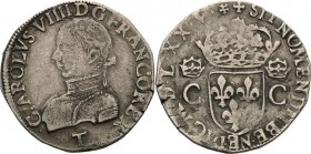 Frankreich
Heinrich III. 1574-1589 Teston 1575, T-Nantes Mit Titel und Porträt Karls IX Duplessy 1100 Ciani - Sehr schön