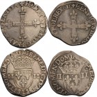 Frankreich
Heinrich III. 1574-1589 1/4 Écu 1581 und 1584. Duplessy 1133 Ciani 1438 Sehr schön