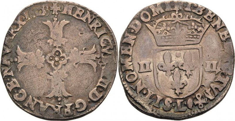 Frankreich
Heinrich IV. 1589-1610 1/4 Écu 1603?, L-Bayonne Duplessy 1224 Ciani ...