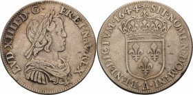 Frankreich
Ludwig XIV. 1643-1715 1/4 Ecu 1644, A-Paris Mit Rosette zwischen zwei Punkten Gadoury 139 Droulers 594 Duplessy 1463 Sehr schön