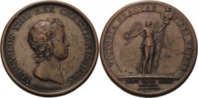 Frankreich
Ludwig XIV. 1643-1715 Bronzemedaille 1648 (spätere Prägung) (Mauger) Niederlage von Herzog Maximilian von Bayern in Zusmarshausen. Brustbi...