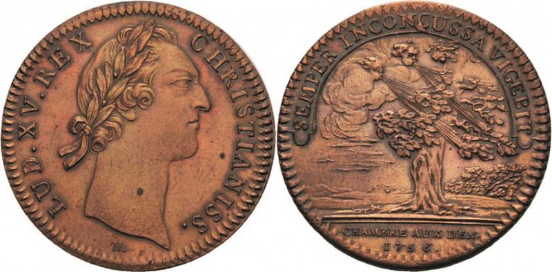 Frankreich
Ludwig XV. 1715-1774 Bronzejeton 1756 (F.J.Marteau) Bronzejeton der ...