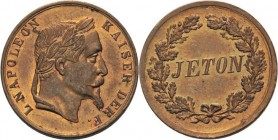 Frankreich
Napoleon III. 1852-1870 Messingjeton o.J. (unsigniert) Kopf nach rechts / Im Eichenkranz: JETON. 22,0 mm, 3,67 g. Exemplar Slg. Julius 425...