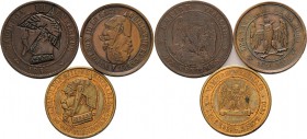 Frankreich
Napoleon III. 1852-1870 Bronzemedaille o.J. Satirische Medaille. Doppelkopf Wilhelm I. und Napoleon III / Eule auf gekreuzten Zweigen. 28,...