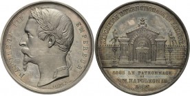 Frankreich
Napoleon III. 1852-1870 Versilberte Bronzemedaille 1864 (Caqué) Interantionale Ausstellung in Bayonne. Kopf mit Lorbeerkranz nach links / ...