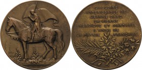 Frankreich
Dritte Republik 1870-1940 Bronzemedaille o.J. (Mouchon) Errichtung des Reiterdenkmals auf Jean d'Arc in Toulouse. Reiterstatue Jean d'Arcs...